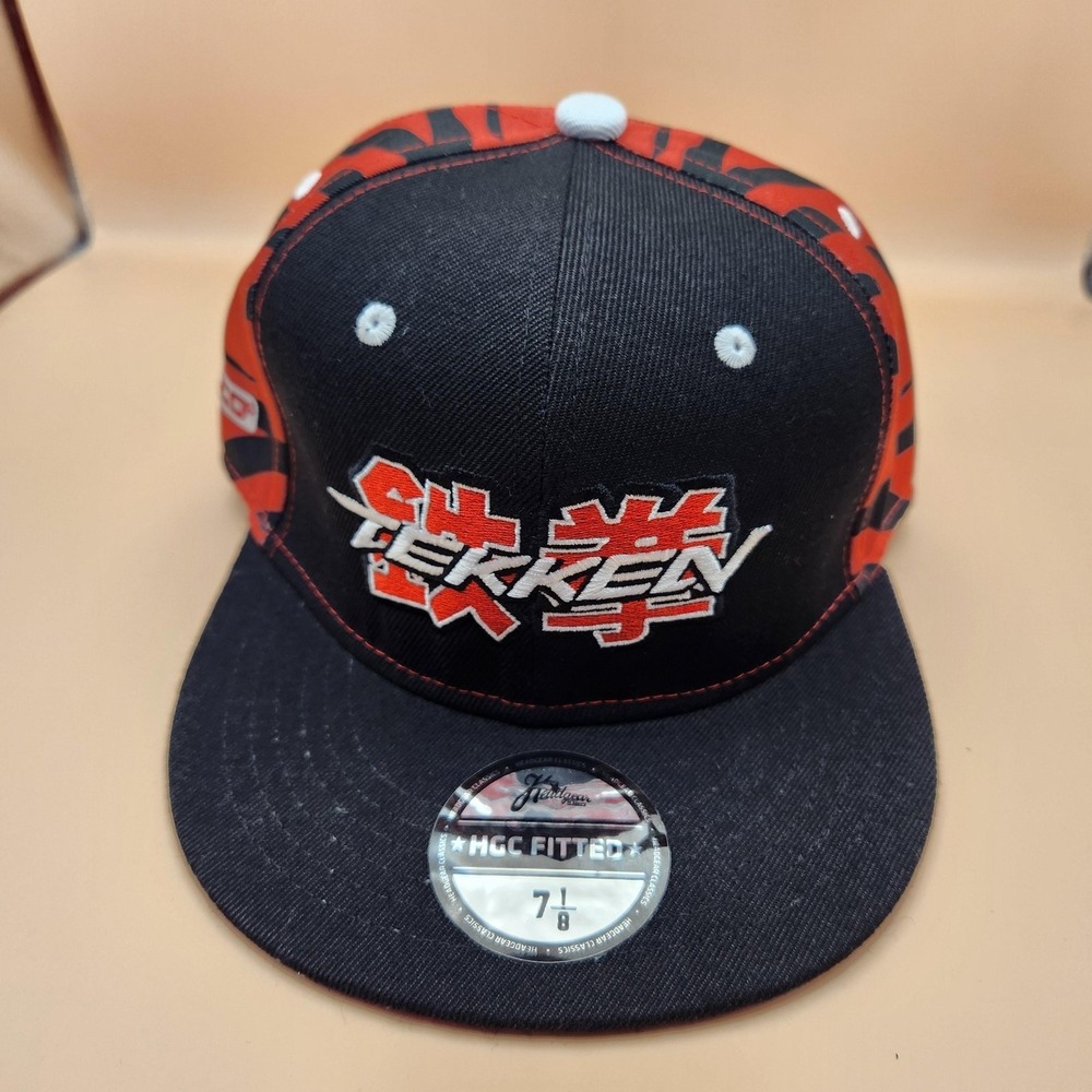 Tekken Hat Cap Fitted Mens 7 1/8 Red Zebra Embroidered Namco‎ Headgear Classics